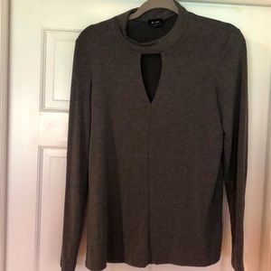 Bardot gray size medium key hole long sleeve top